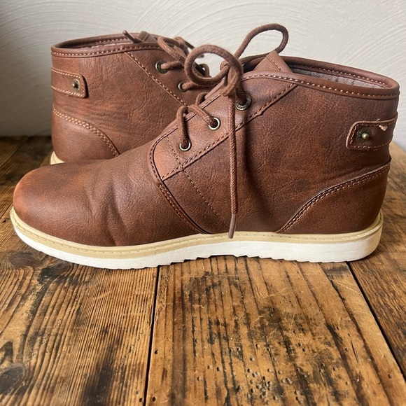 Levi's 501 Boys Youth Ankle Work Boots SZ 6 Brown British Tan Lightweight - Picture 8 of 10